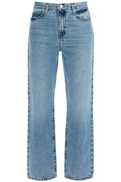 Frame Light Blue High-waisted Straight Ankle Jeans Le Jane
