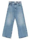 Frame Loose Wide Leg Jeans In Regenerated Cotton In Blue