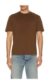 Frame Light Cotton Tee In Brown