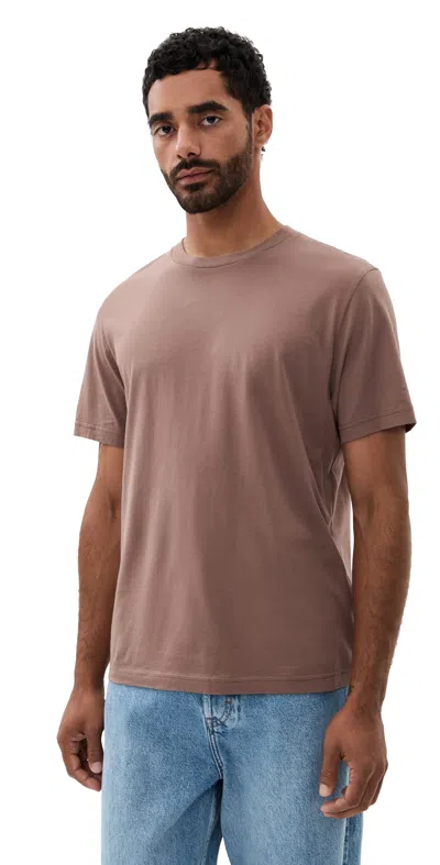 Frame Light Cotton Tee Mauve In Brown