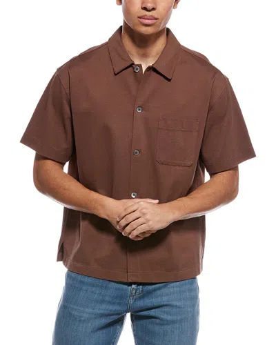 Frame Light Pique Button Polo Shirt In Purple