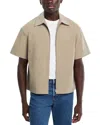 Frame Light Poplin Zip Shirt In Smoky Mocha