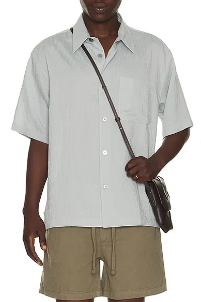 Frame Light Weight Short Sleeve Shirt In Gray