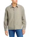 Frame Light Wool Plaid Button Down Shirt In Gray