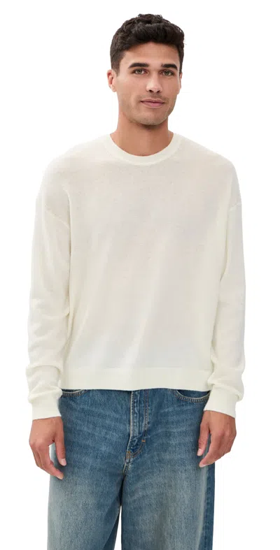 Frame Lightweight Cashmere Blend Sweater Off White