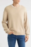 Frame Lightweight Cashmere Crewneck Sweater In Sand