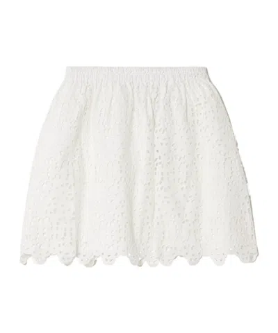 Frame Lightweight Hollow-out Cotton Dress In White