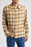 Frame Lightweight Plaid Shirt In Tan Plaid