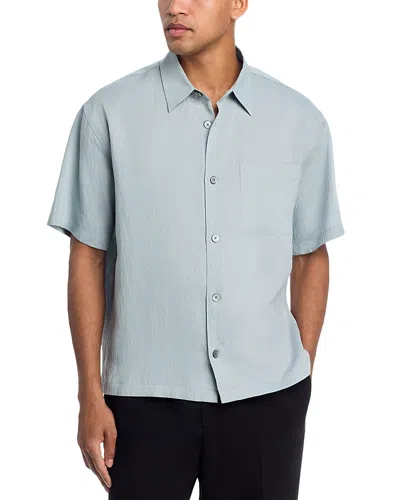 Frame Lightweight Short Sleeve Shirt In Blue