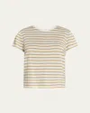 Frame Linen Baby Tee In Dark Khaki Multi