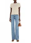 Frame Linen Baby Tee In Dark Khaki In Neutral