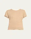 Frame Linen Baby Tee In Toffee Multi