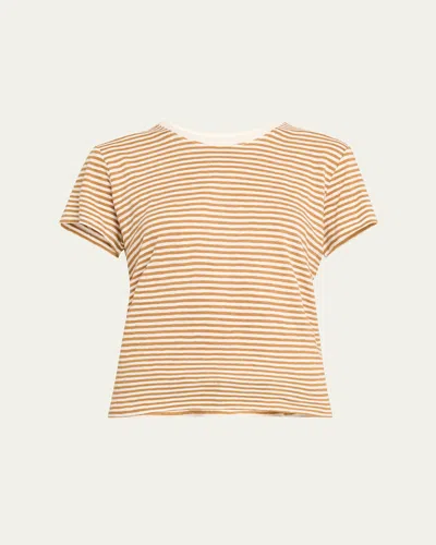 Frame Linen Baby Tee In Toffee Multi