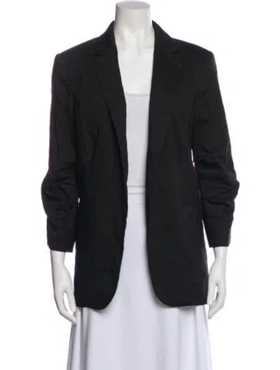Pre-owned Frame Linen Blazer In Black
