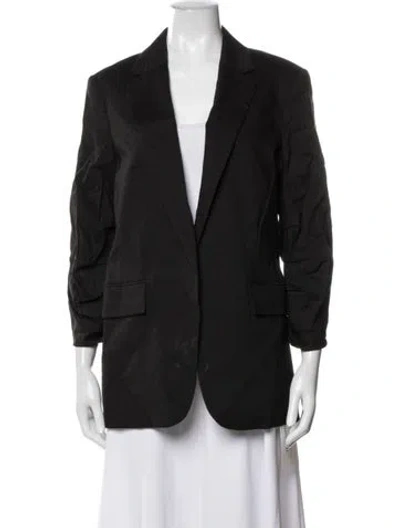 Pre-owned Frame Linen Blazer In Black