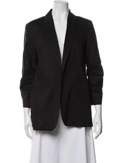 Pre-owned Frame Linen Blazer In Black