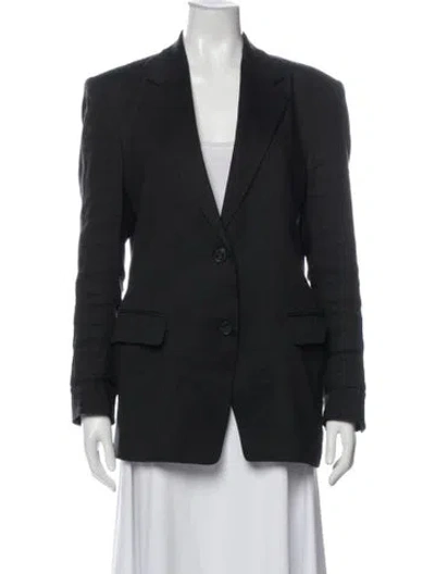 Pre-owned Frame Linen Blazer In Gray