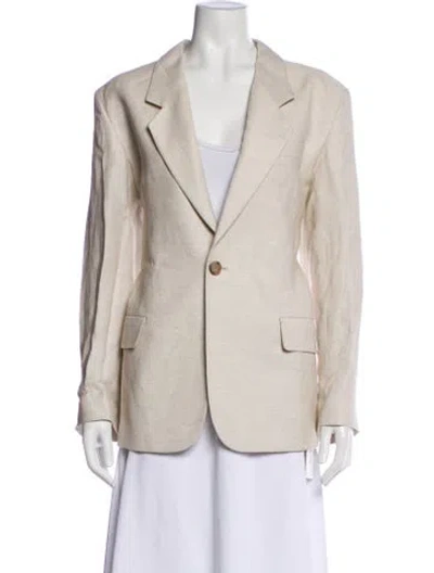 Pre-owned Frame Linen Blazer In Gray
