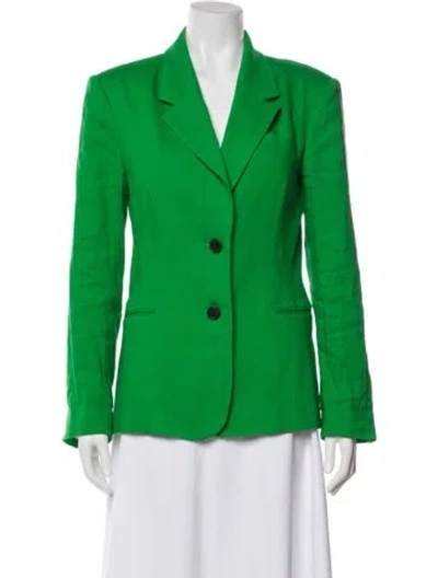 Pre-owned Frame Linen Blazer In Green