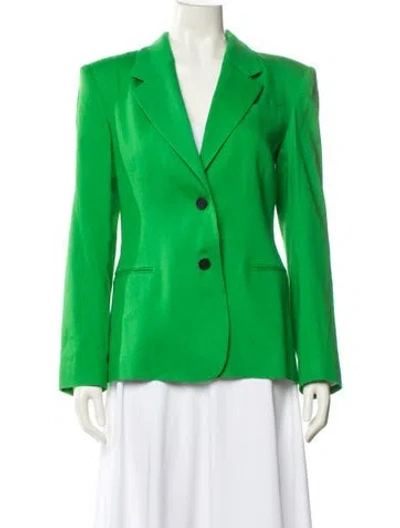 Pre-owned Frame Linen Blazer In Green