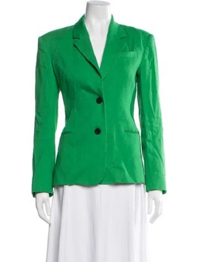 Pre-owned Frame Linen Blazer In Green