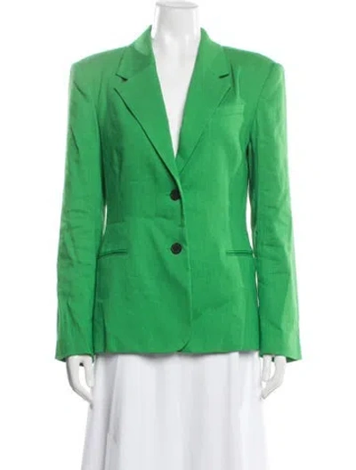 Pre-owned Frame Linen Blazer In Green