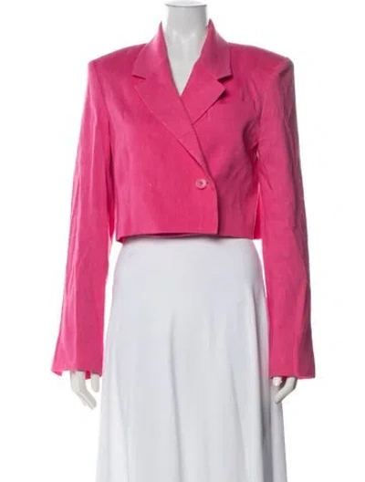 Pre-owned Frame Linen Blazer In Pink