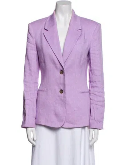 Pre-owned Frame Linen Blazer In Purple