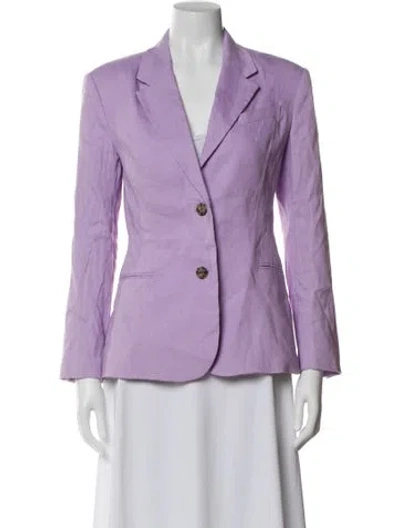 Pre-owned Frame Linen Blazer In Purple