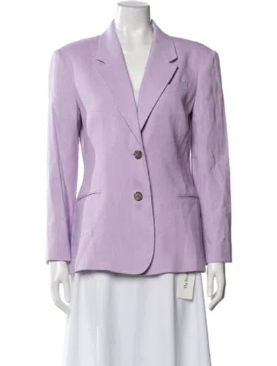 Pre-owned Frame Linen Blazer In Purple