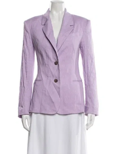 Pre-owned Frame Linen Blazer In Purple