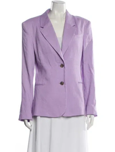 Pre-owned Frame Linen Blazer W/ Tags In Purple