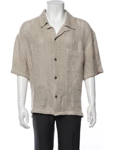 Pre-owned Frame Linen Collar Pullover W/ Tags In Green