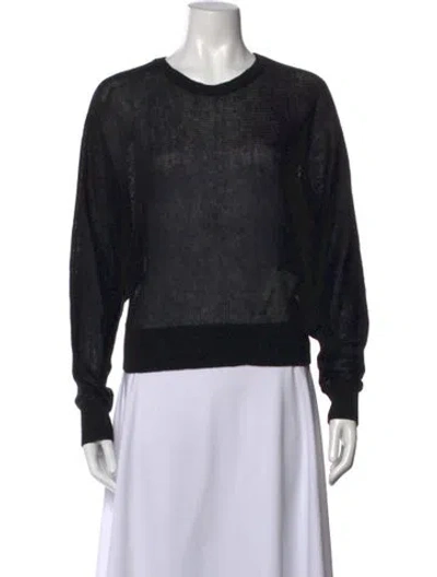 Pre-owned Frame Linen Crew Neck Sweater In Black