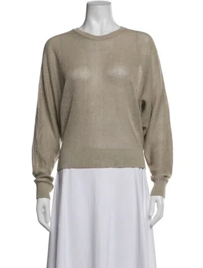 Pre-owned Frame Linen Crew Neck Sweater In Neutrals
