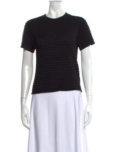 Pre-owned Frame Linen Crew Neck T-shirt In Black
