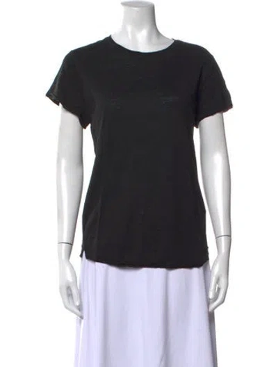 Pre-owned Frame Linen Crew Neck T-shirt In Black