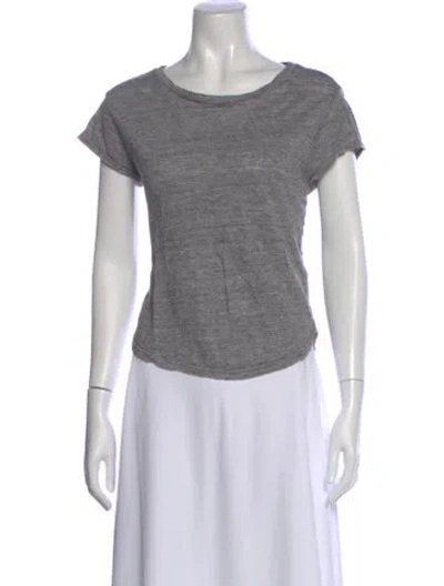 Pre-owned Frame Linen Crew Neck T-shirt In Gray