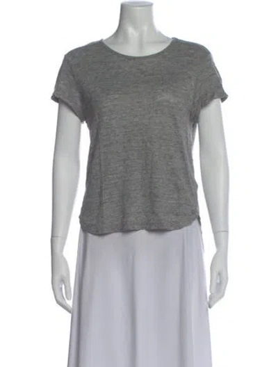 Pre-owned Frame Linen Crew Neck T-shirt In Gray