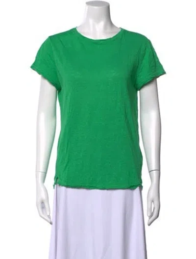 Pre-owned Frame Linen Crew Neck T-shirt In Green