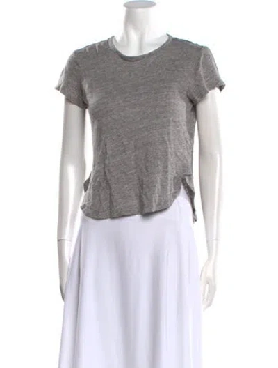 Pre-owned Frame Linen Crew Neck T-shirt In Grey