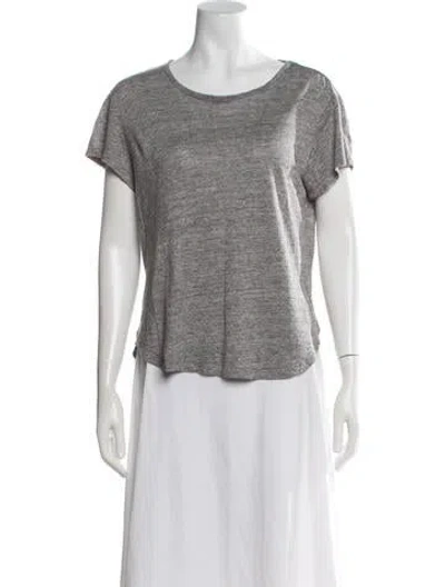 Pre-owned Frame Linen Crew Neck T-shirt In Grey