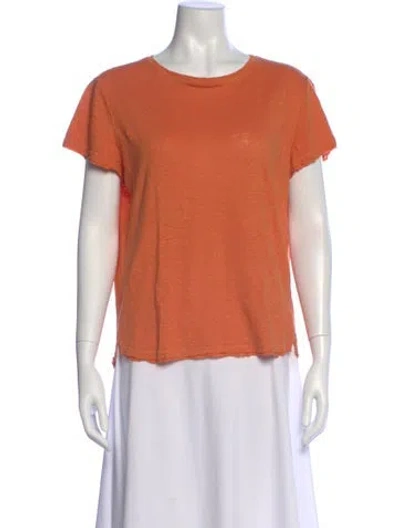 Pre-owned Frame Linen Crew Neck T-shirt In Orange