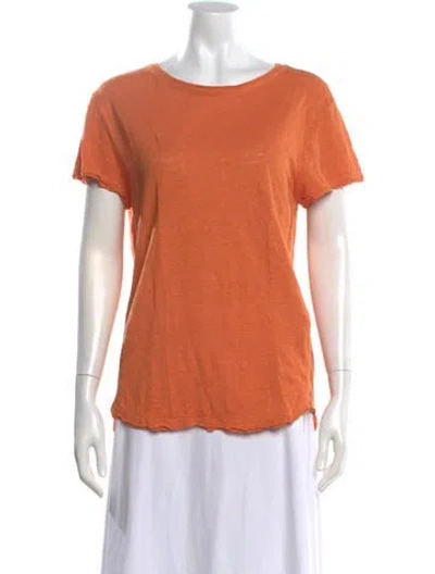 Pre-owned Frame Linen Crew Neck T-shirt In Orange