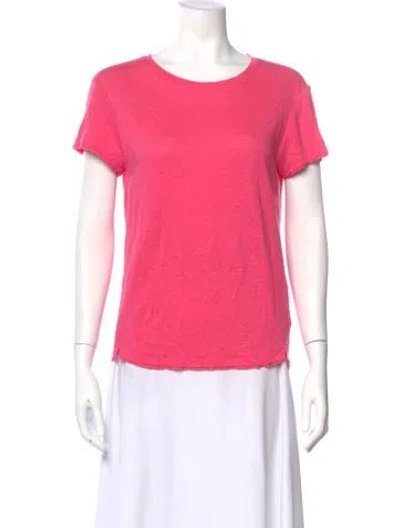 Pre-owned Frame Linen Crew Neck T-shirt In Pink