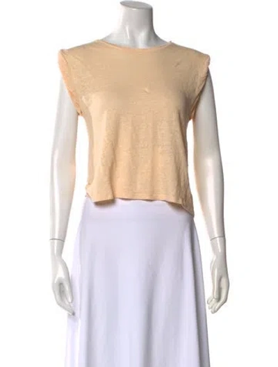 Pre-owned Frame Linen Crew Neck T-shirt W/ Tags In Neutral