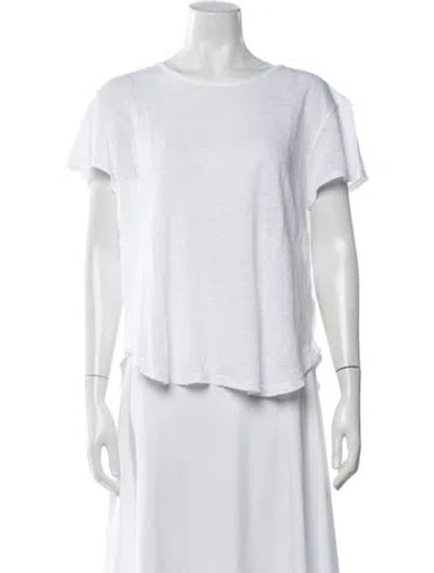 Pre-owned Frame Linen Crew Neck T-shirt In White