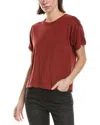 Frame Denim Linen Crew T-shirt In Orange