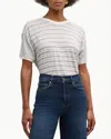 Frame Crewneck Linen Tee In Beige