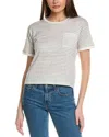 Frame Linen Cropped T-shirt In White
